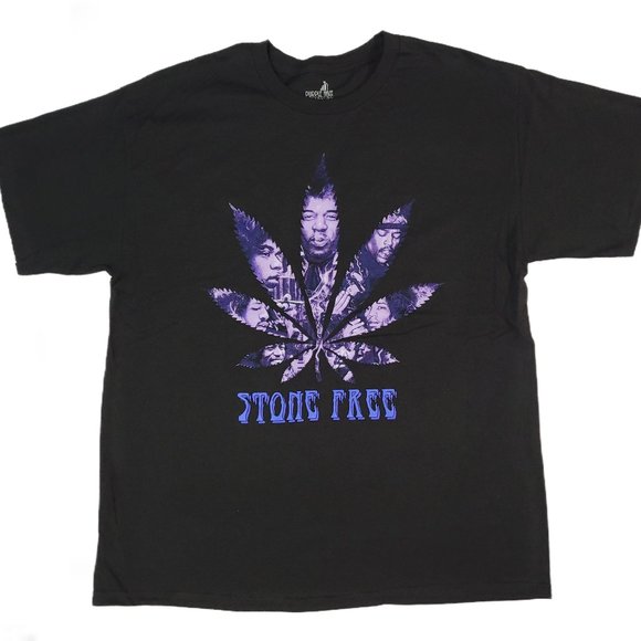 Jimi Hendrix Purple Haze Stone Free Graphic T-Shirt - Picture 1 of 4